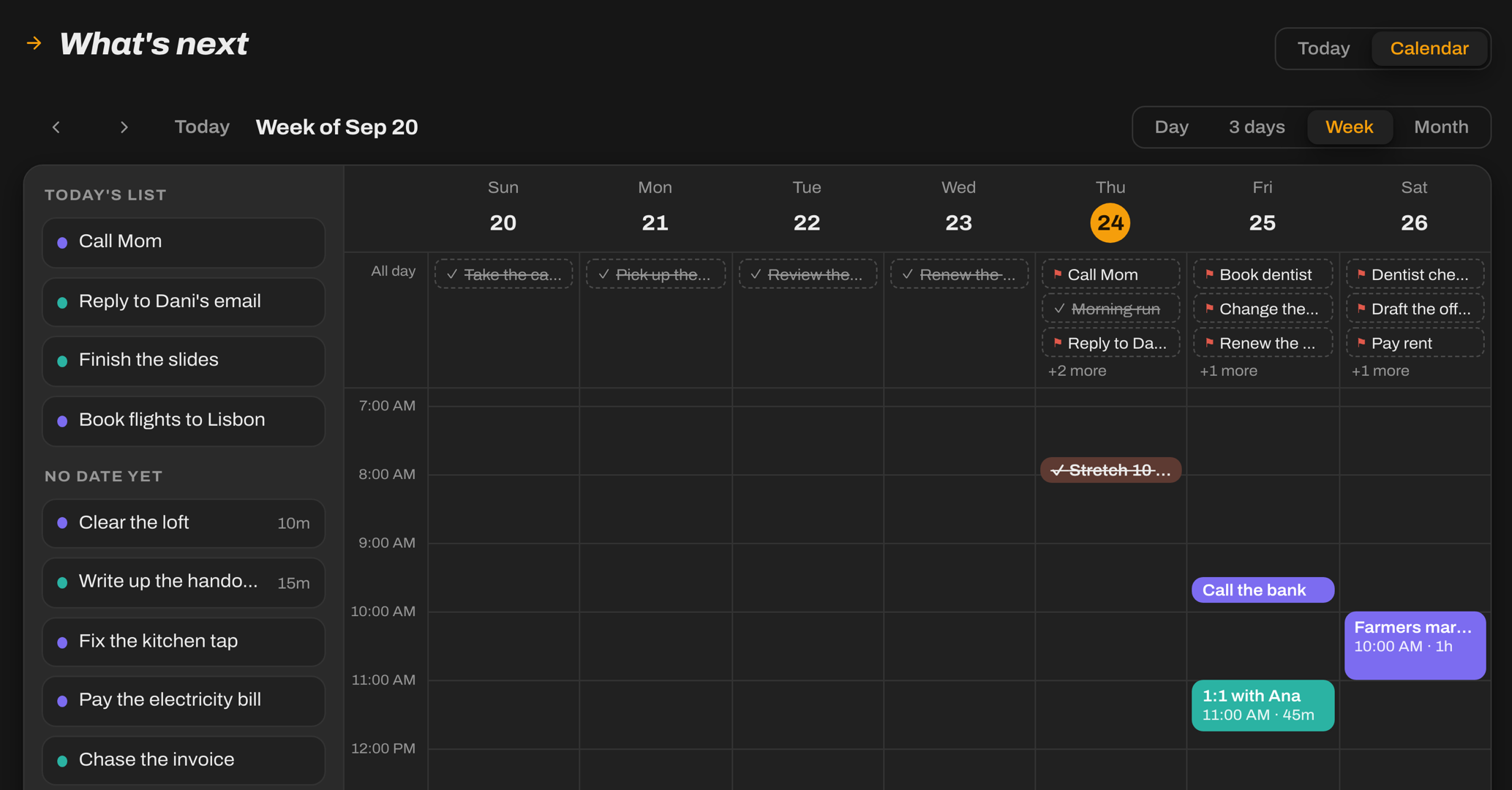 Your week, on a calendar